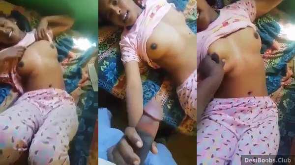 Andhra 18+ slim teen girl small boobs pressed by uncle